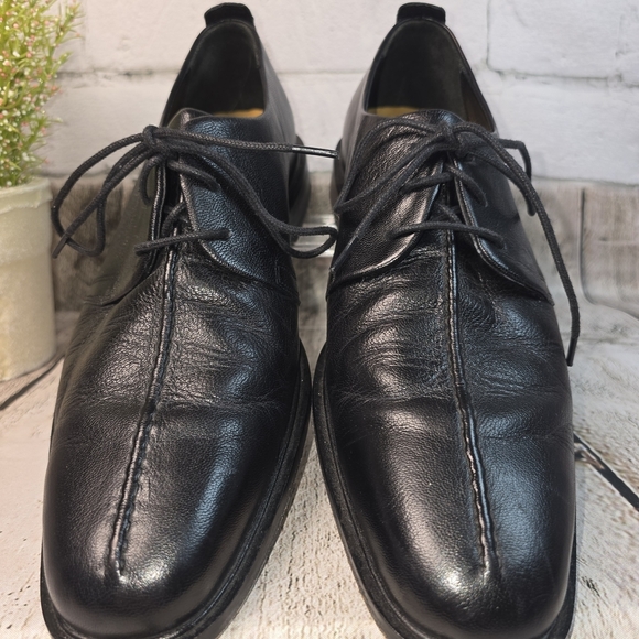 COLE HAAN BECKETT DERBY OXFORD SHOES LEATHER LACE UP MENS BLACK SIZE 9M main image 5